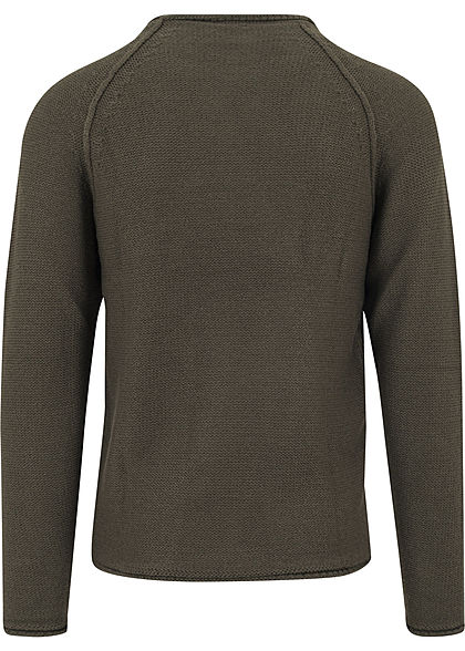Urban Classics Herren Sweater Pullover mit Rundhals olive grn