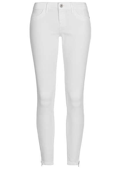 Only Damen Skinny Jeans Hose Zipper Seitlich Am Beinende Noos Weiss 77onlineshop