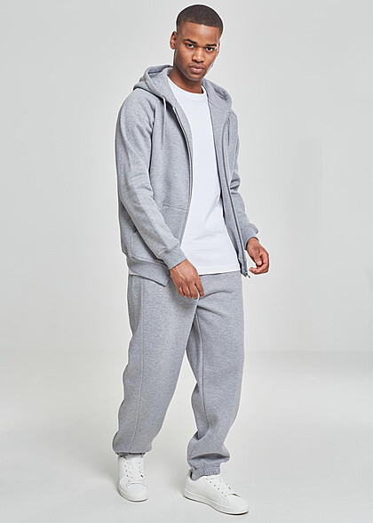 Urban Classics Herren Hoodie u. Hose Sweatsuit Jogginganzug hell grau