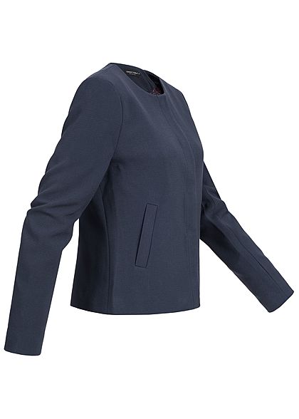 ONLY Damen kurze Blazer Jacke 2 Taschen Druckknopfverschluss night sky blau