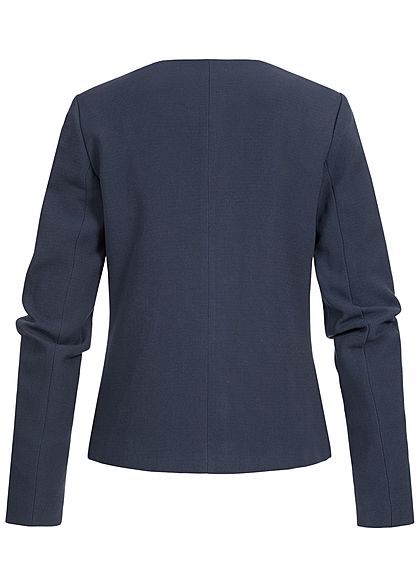 ONLY Damen kurze Blazer Jacke 2 Taschen Druckknopfverschluss night sky blau