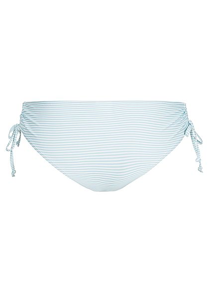 Hailys Damen Bikini-Slip Streifen hell blau weiss