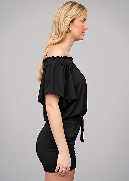 Styleboom Fashion Dames Off-Shoulder Jumpsuits zwart
