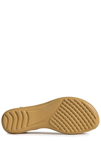 Seventyseven Lifestyle Schuh Damen Sandalette Zehensteg Deko Perlen rosa