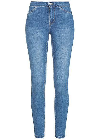 JDY by ONLY Damen Jeggings Jeans Hose 2 Deko Taschen medium blau denim