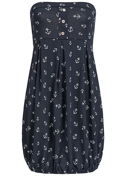 Styleboom Fashion Dames Korte jurk met ankerprint marineblauw wit - Art.-Nr.: 18067690