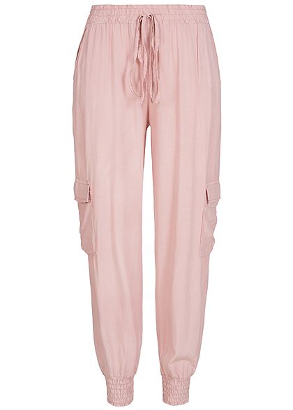 Styleboom Fashion Damen Sommer Cargo Hose 4-Pockets rosa - Art.-Nr.: 18077951