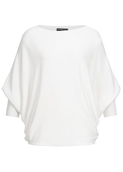 Cloud5ive Dames Top met 3/4 vleermuismouwen wit