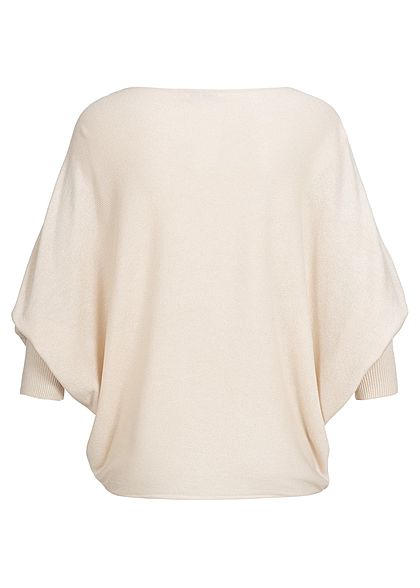Cloud5ive Dames Top met 3/4 vleermuismouwen beige