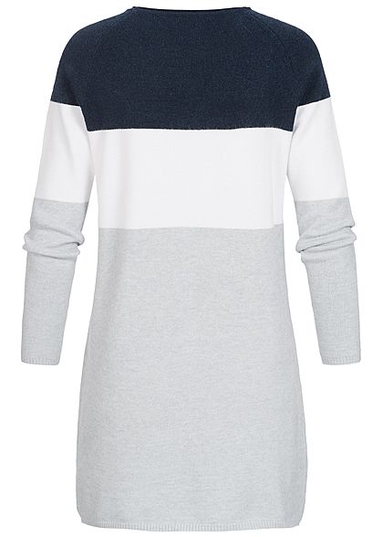 ONLY Damen NOOS Colorblock Kleid night sky navy blau weiss grau