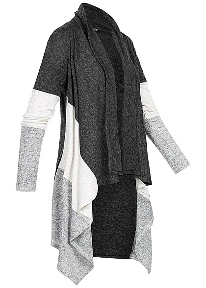 Styleboom Fashion Dames Vest colourblock donkergrijs