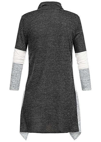 Styleboom Fashion Dames Vest colourblock donkergrijs