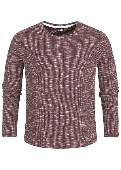 Hailys Herren Sweater Struktur-Stoff wine bordeaux rot