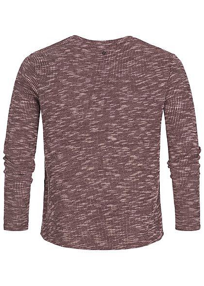 Hailys Herren Sweater Struktur-Stoff wine bordeaux rot