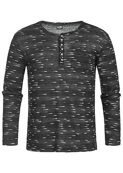 Hailys Men Longsleeve 2-Tone schwarz weiss
