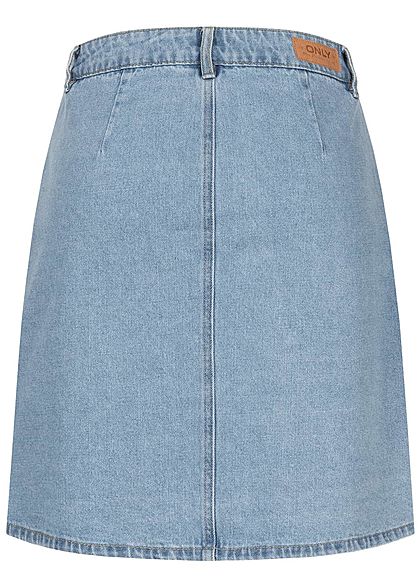 ONLY Dames NOOS Knoop Denim Rok blauw