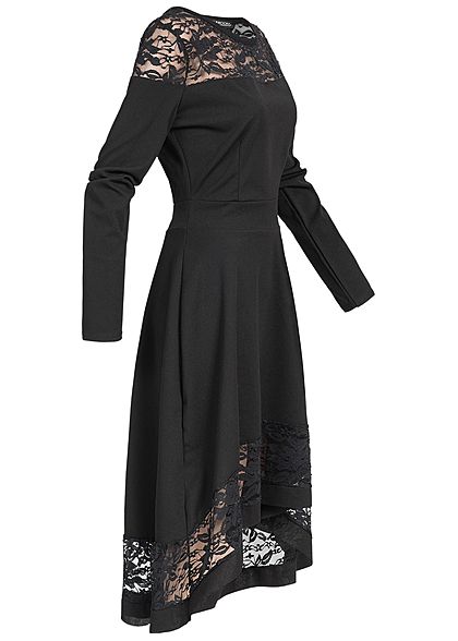 Styleboom Fashion Damen Lace Dress Short Front Back