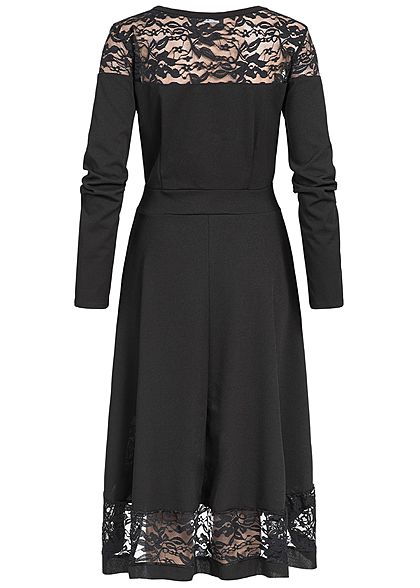 Styleboom Fashion Damen Lace Dress Short Front Back