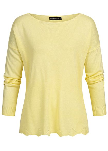 Styleboom Fashion Damen Basic Longshirt gelb