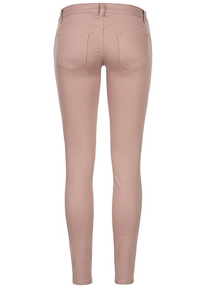 Seventyseven Lifestyle Damen Skinny Jeans Zipper 5-Pocktes rosa denim