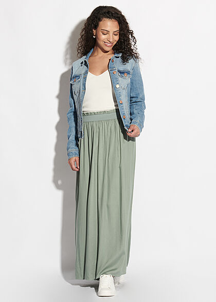 ONLY Dames NOOS Paperbag Longform Rok chinois groen