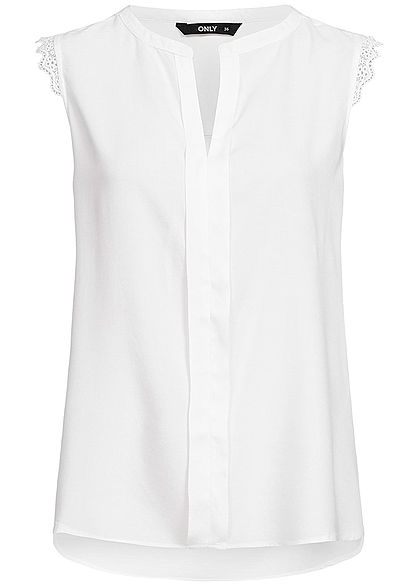 ONLY Dames NOOS V-Neck Blouse Top wit