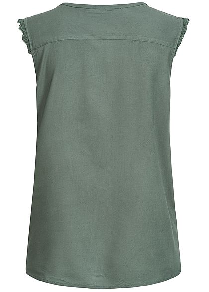 ONLY Dames NOOS V-Neck Blouse Top balsam groen