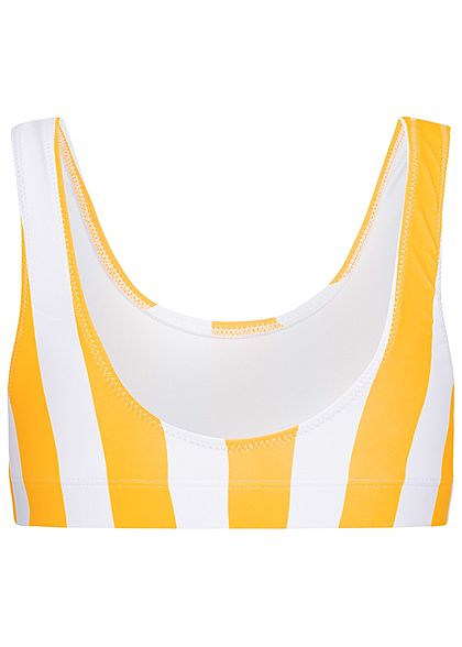 Hailys Damen Bustier Bikini Striped Print gelb weiss
