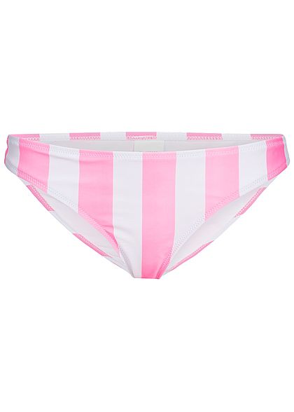 Hailys Damen Bikini Slip Striped Print rosa weiss