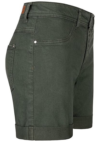 JDY by ONLY Damen Jeans Shorts 2-Pockets thyme grn denim