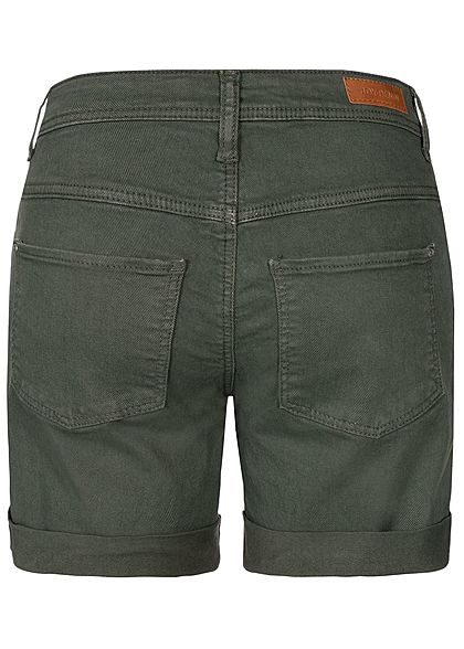JDY by ONLY Damen Jeans Shorts 2-Pockets thyme grn denim