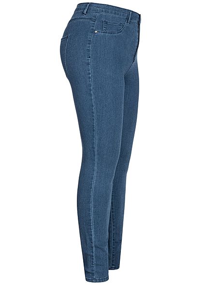 ONLY Carmakoma Damen Curvy Push-Up Skinny Jeans 3-Pockets High Waist NOOS med blau denim