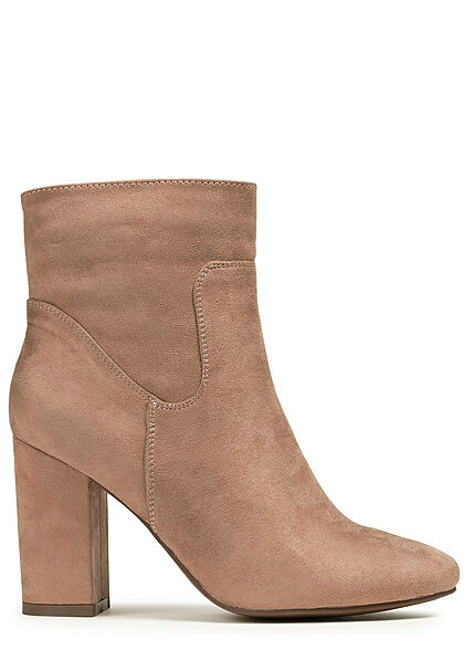 Seventyseven Lifestyle Dames Botas de tacón cuadrado beige