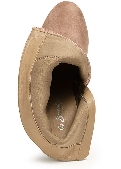 Seventyseven Lifestyle Dames Botas de tacón cuadrado beige