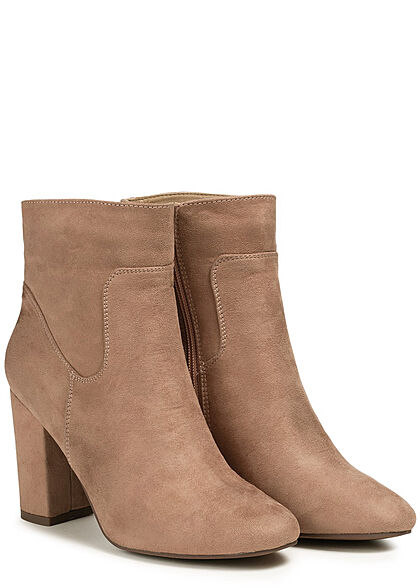 Seventyseven Lifestyle Dames Botas de tacón cuadrado beige