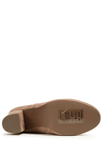 Seventyseven Lifestyle Dames Botas de tacón cuadrado beige