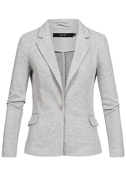 Vero Moda Dames NOOS V-Neck Jersey Blazer 2-Pockets Regular Fit lichtgrijs melange