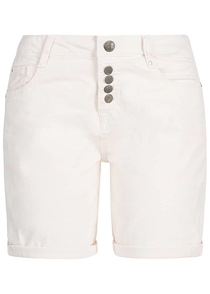 Eight2Nine Damen Bermuda Shorts 5-Pockets Destroy Look weiss denim
