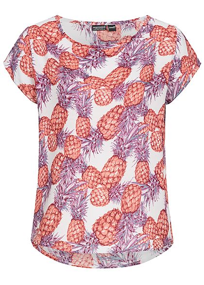 Eight2Nine Damen Blouse Shirt Pineapple Print lila