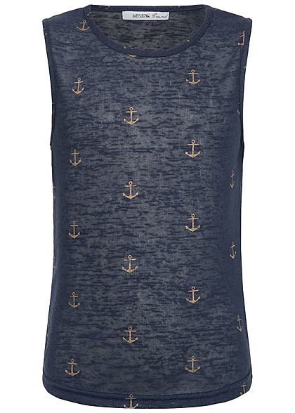 Hailys Kids Mädchen Tank Top Anchor Print navy blau kupfer
