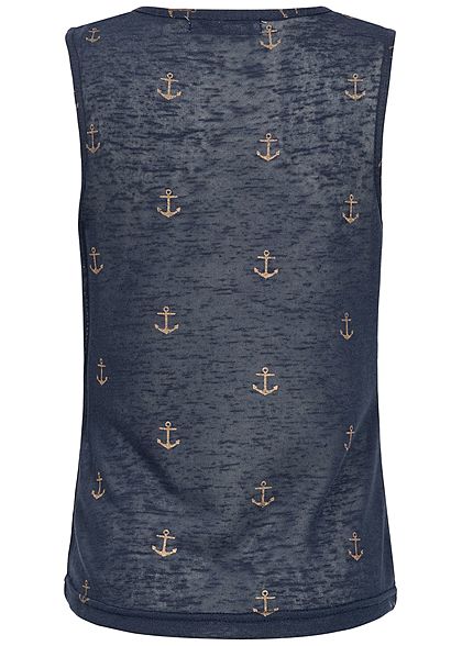 Hailys Kids Mädchen Tank Top Anchor Print navy blau kupfer