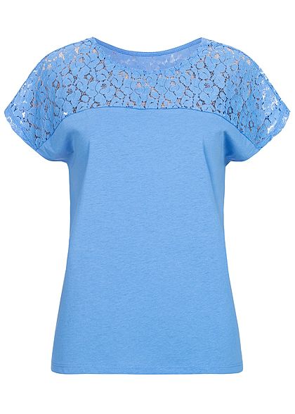 Vero Moda Damen Wide Lace Shirt granada sky blau - Art.-Nr.: 19041636
