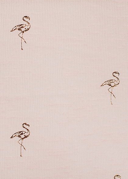 Seventyseven Lifestyle Damen Top Flamingo Print rosa gold