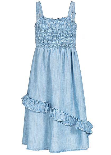 Name It Kids Mädchen Volant Denim Dress hell blau