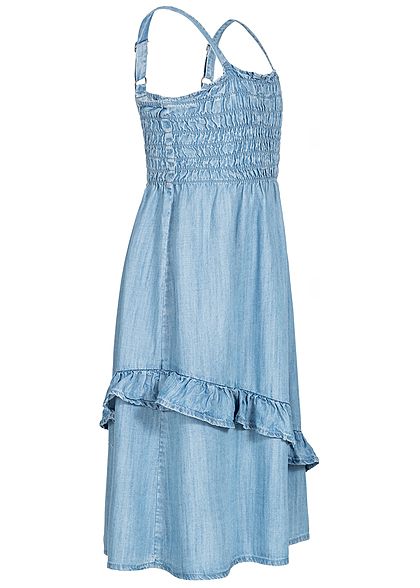 Name It Kids Mädchen Volant Denim Dress hell blau