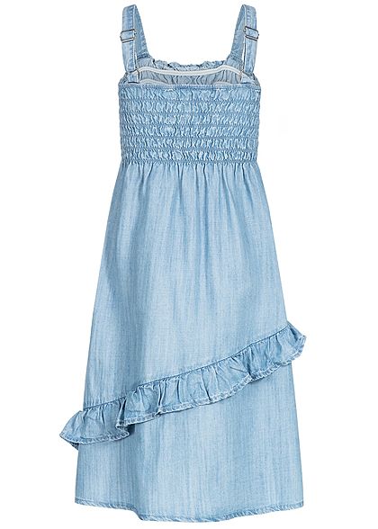 Name It Kids Mädchen Volant Denim Dress hell blau