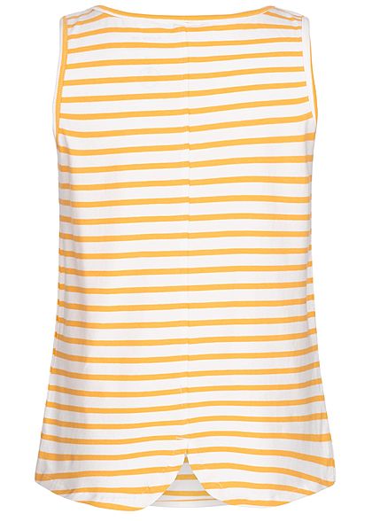 Name It Kids Mädchen Striped Tank Top Heart Flowers weiss pale marigold gelb