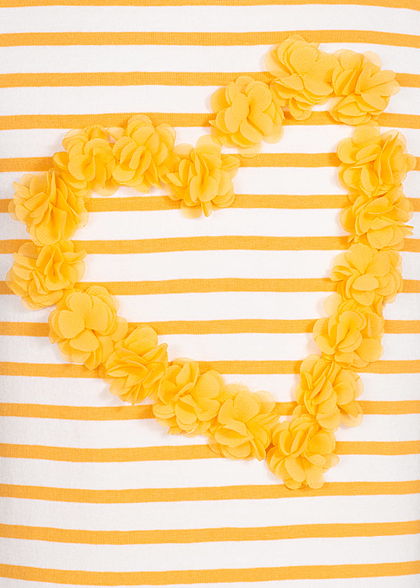 Name It Kids Mädchen Striped Tank Top Heart Flowers weiss pale marigold gelb