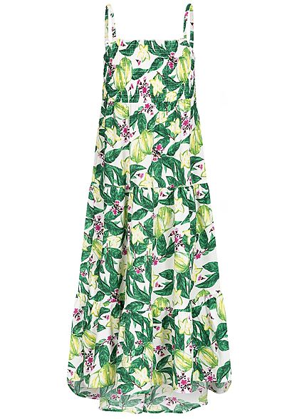 Name It Kids Mädchen Maxi Dress Flower Print bright weiss grün