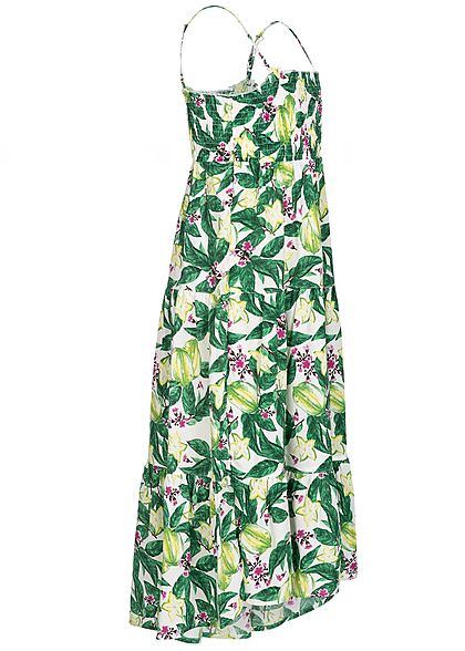 Name It Kids Mädchen Maxi Dress Flower Print bright weiss grün